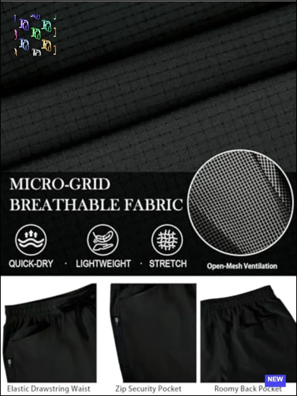 Men's Athletic Running Shorts 9 Inch Quick Dry Mesh Workout Gym Shorts with